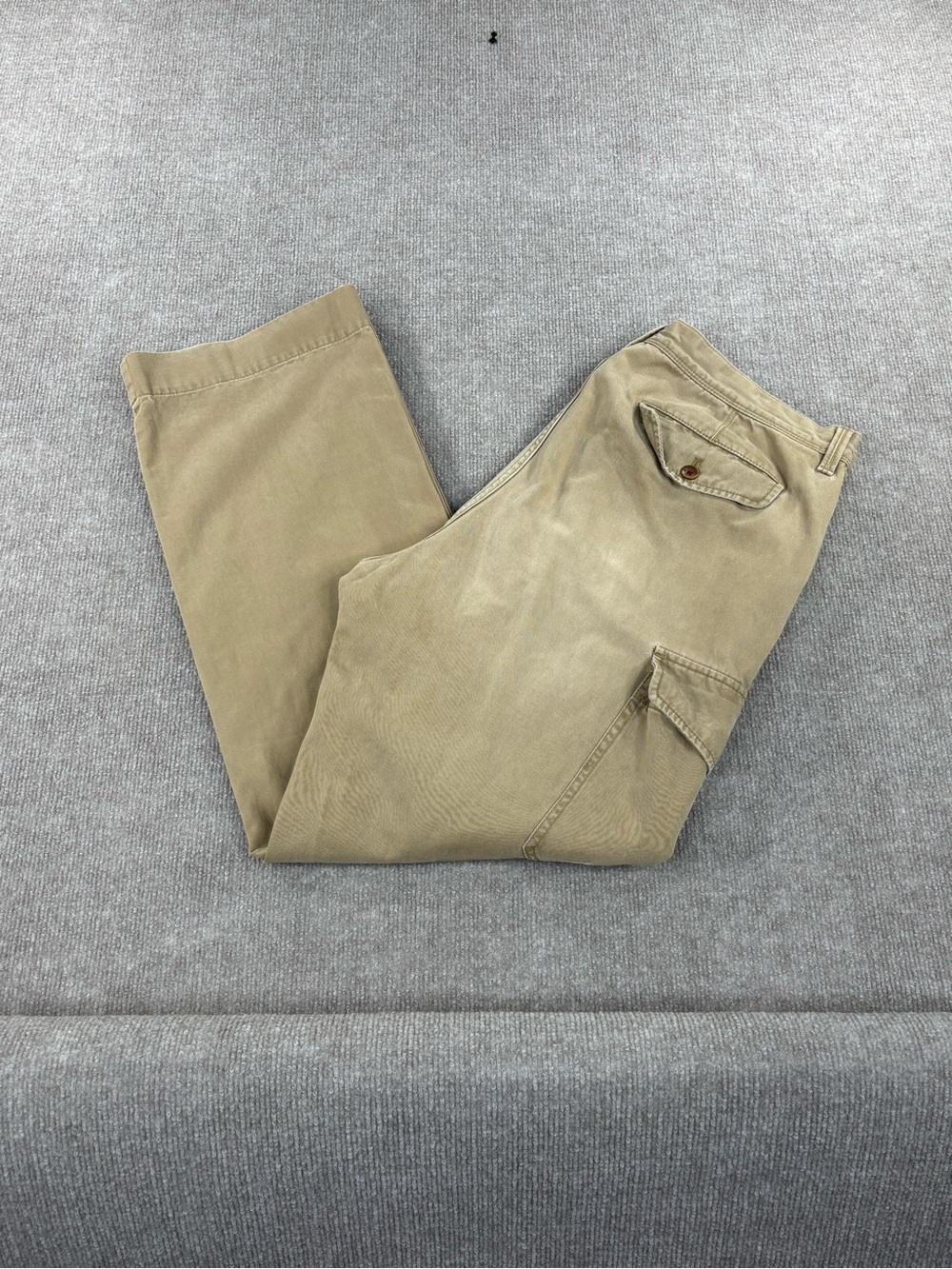 Banana Republic Men's Straight Fit Carpenter Cargo Pants Beige Cotton 36x32